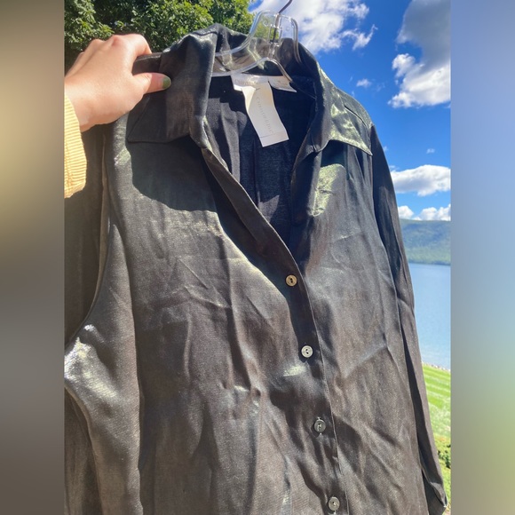 Vintage Christie & Jill Dark Green Holiday Dress Shirt | Women’s 14 - Picture 9 of 9